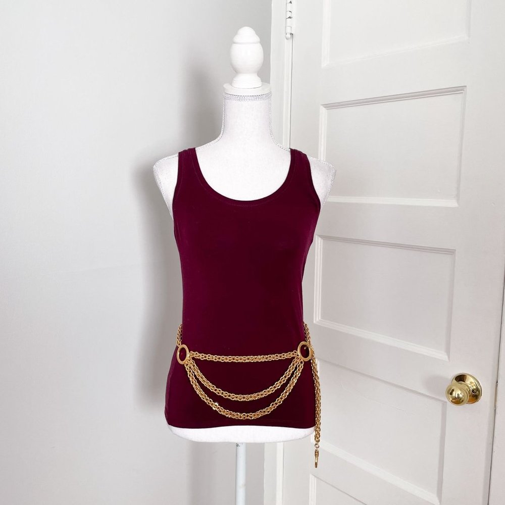 Paloma Picasso Gold Tone 3 Tier Chain Belt Adjustable Tiered